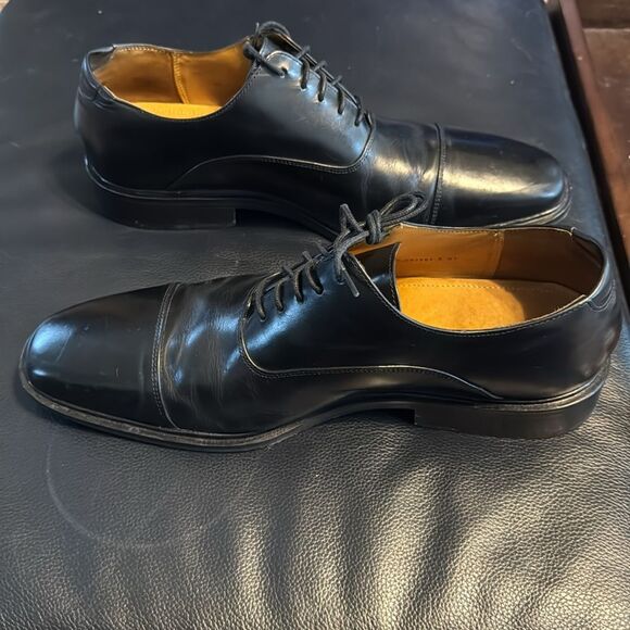 Cole Haan Air Madero Black Leather Cap Toe Nike Air Oxford Dress Shoes